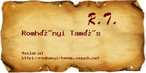 Romhányi Tamás névjegykártya